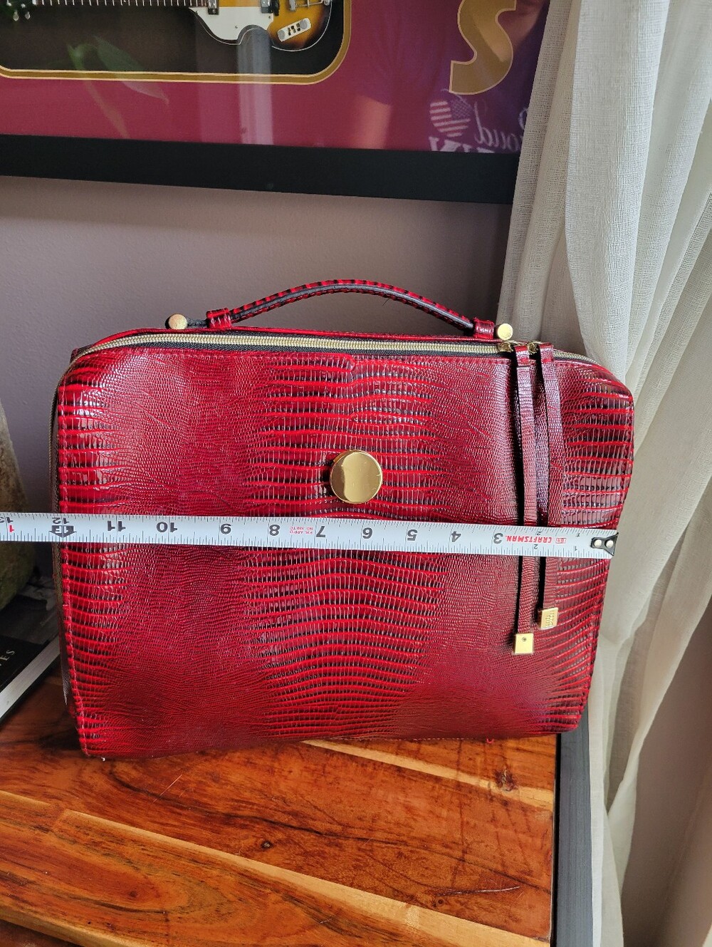 MINT Estee Lauder Large Red Cosmetic Make Up Travel Case Handle Square Zipper - Picture 4 of 8